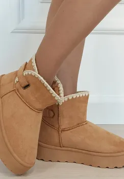 Cizme scurte camel imblanite DAY9058 116 imagine