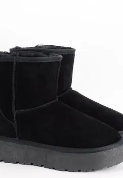 Cizme scurte negre din piele naturala W5825 110 imagine