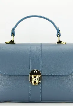 Geanta albastra din piele naturala 1724 132 imagine