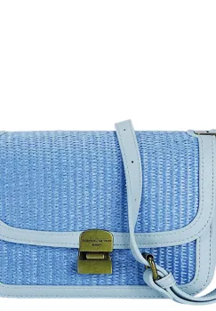 Geanta albastru deschis crossbody cu model impletit CM7497 15 imagine