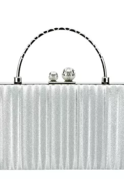 Geanta argintie, clutch cu maner BME-622 05 imagine