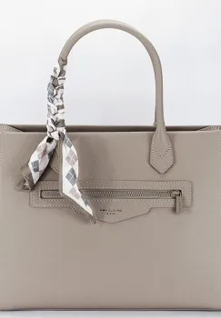 Geanta bej David Jones Paris cu esarfa  CM7642-1 11 imagine