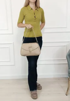 Geanta bej taupe din piele naturala 1755 RESIG M0 imagine