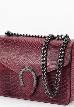 Geanta bordo din piele naturala 1524 123 imagine