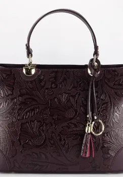 Geanta bordo inchis din piele naturala 8952 122 imagine