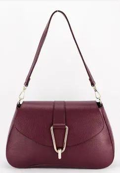 Geanta burgundy din piele naturala 1755 125 imagine