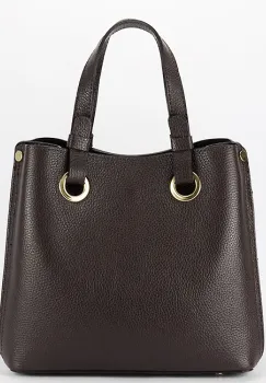 Geanta cafeniu inchis medie din piele naturala 8916 129 imagine