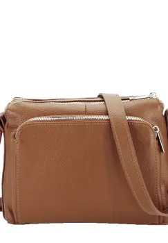 Geanta camel din piele naturala Camelia 124 imagine