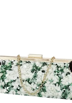 Geanta clutch alb verde cu paiete BMN-1248 06 imagine