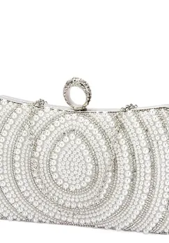 Geanta clutch arginite cu perle BYH-866 07 imagine