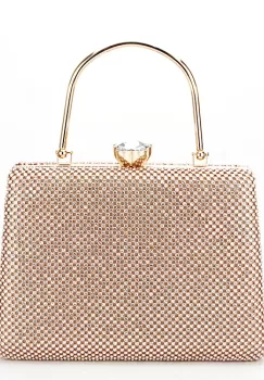 Geanta clutch auriu roze cu pietricele BYH-877 05 imagine
