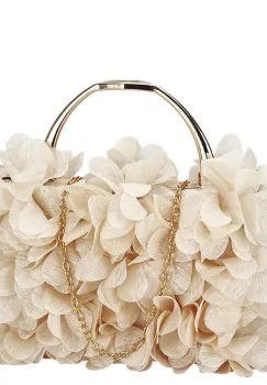 Geanta clutch bej cu model floral 3D BXQ-327 05 imagine