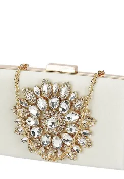 Geanta clutch din catifea bej B18110 05 imagine