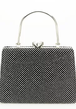 Geanta clutch neagra cu pietricele BYH-877 05 imagine