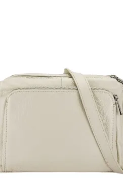 Geanta crem din piele naturala Camelia 124 imagine