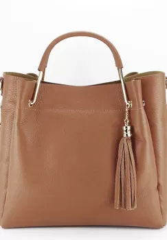 Geanta din piele naturala Ariana 123 Camel imagine