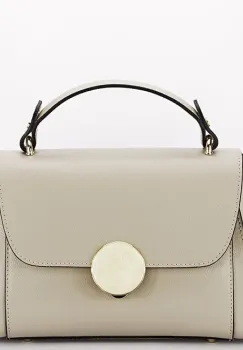 Geanta din piele naturala taupe deschis 1590 123 imagine