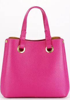 Geanta fucsia medie din piele naturala 8916 129 imagine