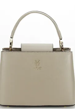 Geanta gri deschis din piele naturala 8950 132 imagine