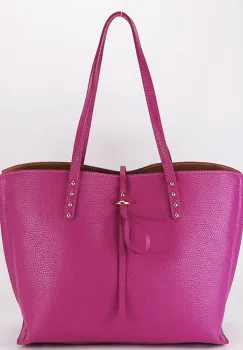 Geanta mare fucsia din piele naturala 1740 M8 imagine