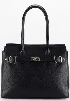 Geanta mare neagra din piele naturala 8901 128 imagine