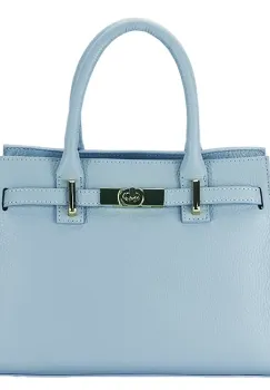 Geanta medie albastru deschis din piele naturala 1727 122 imagine