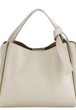 Geanta medie bej din piele naturala 8905 128 imagine