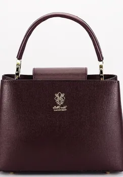 Geanta medie bordo inchis din piele naturala 8950 119 imagine