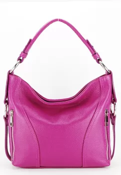 Geanta medie din piele naturala 8931 124 Fucsia imagine