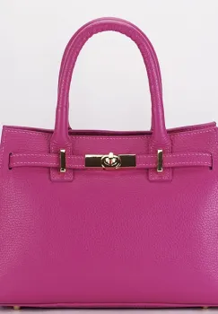 Geanta medie fucsia din piele naturala 1727 122 imagine