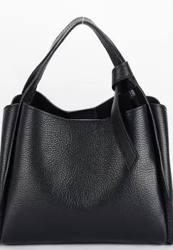 Geanta medie neagra din piele naturala 8905 128 imagine