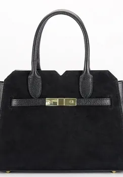 Geanta medie neagra din piele naturala 8908 M9 imagine