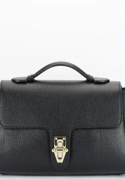 Geanta medie neagra din piele naturala 8910 126 imagine