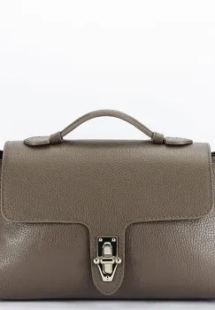 Geanta medie taupe din piele naturala 8910 126 imagine