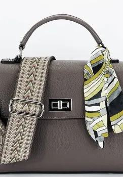 Geanta medie taupe inchis  FLORACo F9001 14 imagine