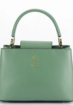 Geanta medie verde menta din piele naturala 8950 119 imagine