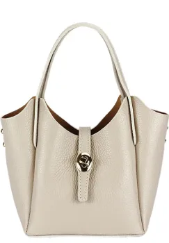 Geanta mica bej din piele naturala 2057 131 imagine