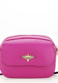 Geanta mica din piele naturala 1530 120 Fucsia imagine