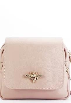 Geanta mica roz din piele naturala 1502 122 imagine