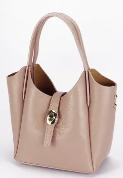 Geanta mica roz din piele naturala 2057 131 imagine