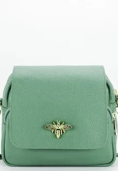 Geanta mica verde pal din piele naturala 1502 122 imagine