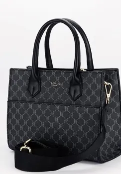 Geanta neagra cu imprimeu Acacia Paris G-24256 12 imagine