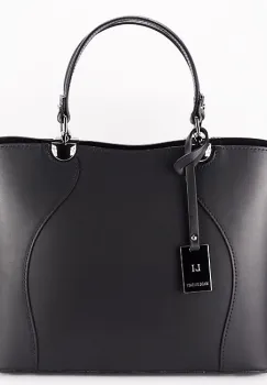 Geanta neagra din piele naturala 1424A 125 imagine