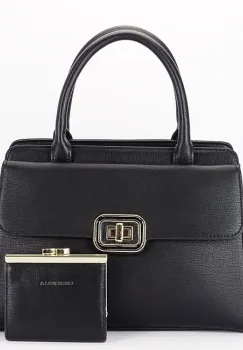 Geanta neagra Premium cu portofel CB2425-2 13 imagine