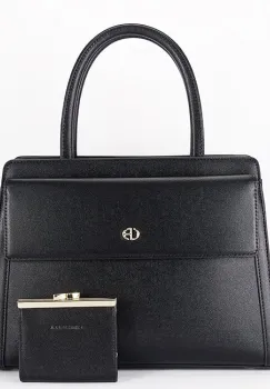Geanta neagra Premium cu portofel CB2427-3 17 imagine