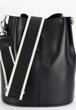 Geanta neagra tip sac din piele naturala 8951A 122 imagine