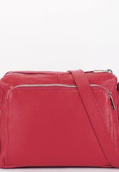 Geanta rosie din piele naturala Camelia 124 imagine
