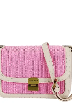 Geanta roz deschis crossbody cu model impletit CM7497 15 imagine