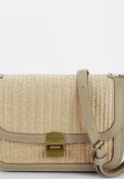 Geanta taupe crossbody cu model impletit CM7497 15 imagine