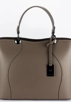 Geanta taupe din piele naturala 1424A 125 imagine